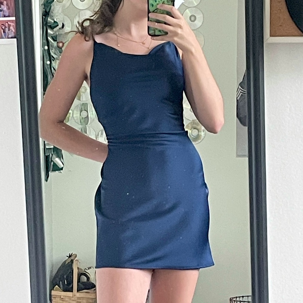 Urban blue silk dress